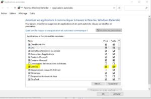 Autoriser une application via le pare-feu Windows