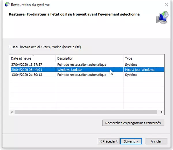 Gérer les points de restauration sur Windows 10 et 11