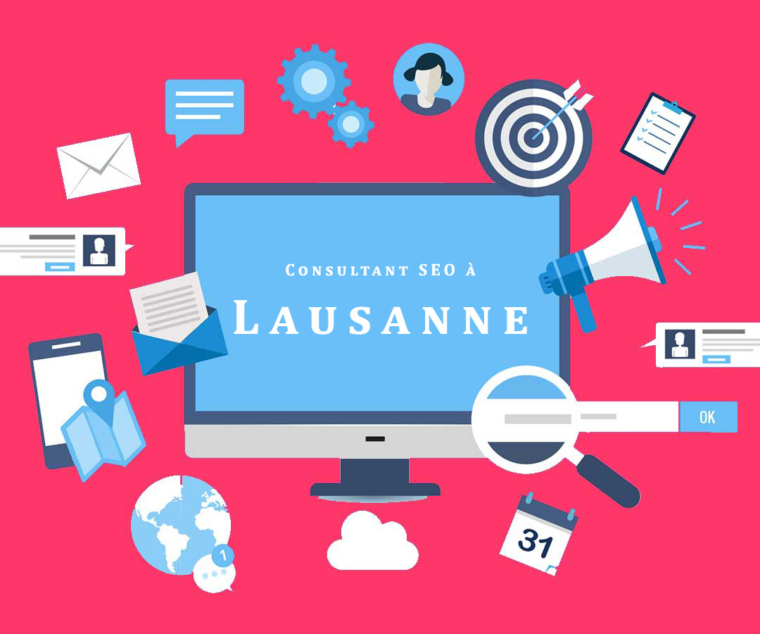 Graphique de progression du positionnement Google pour une entreprise à Lausanne