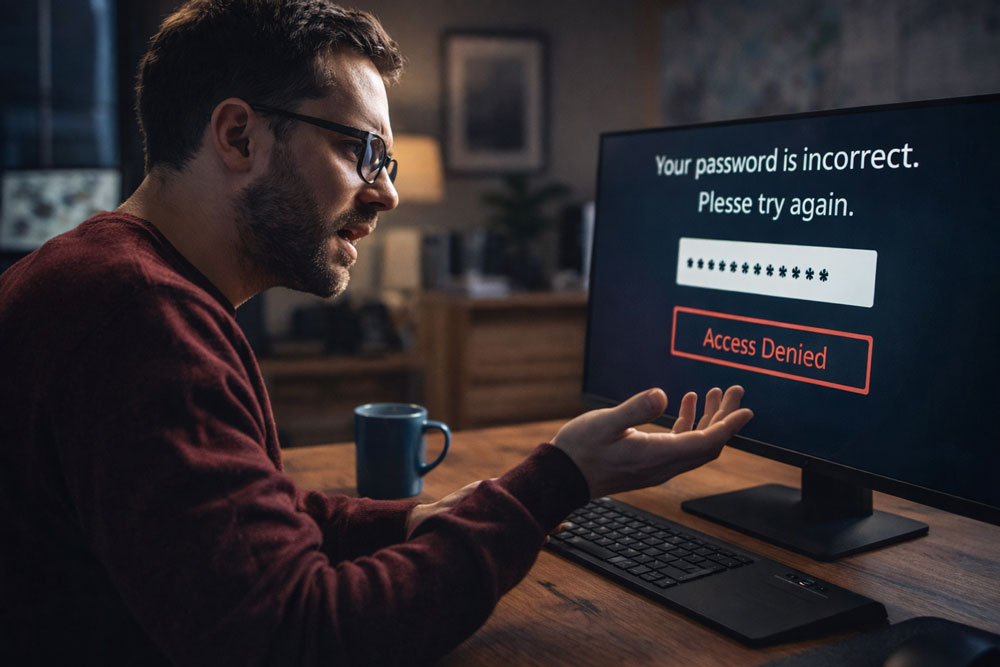 Utilisateur confronté à un refus de connexion malgré un mot de passe correct sur Windows