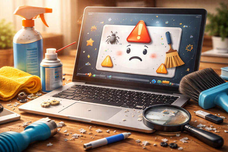 ordinateur en panne après utilisation d’un logiciel de nettoyage et d’optimisation