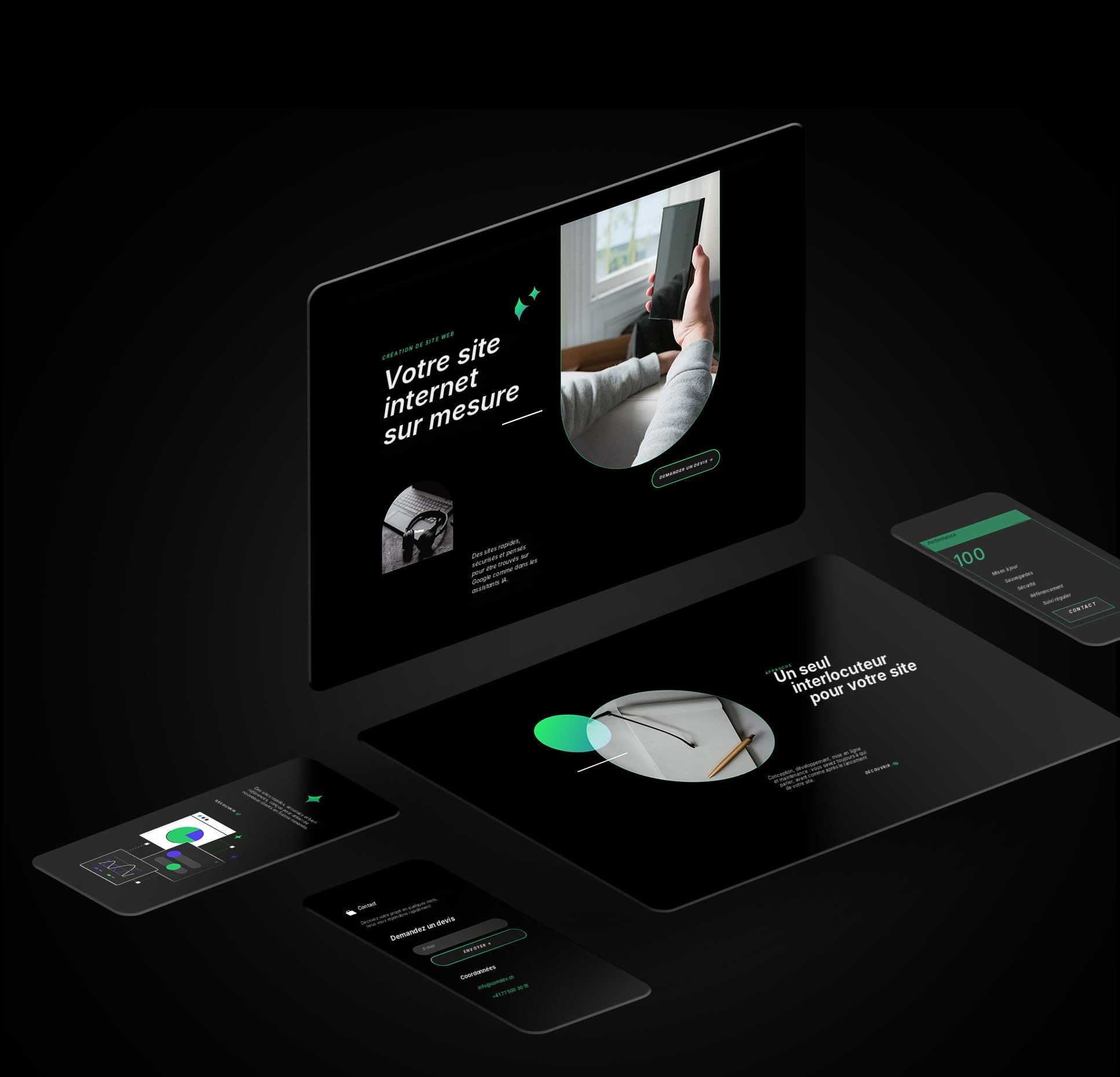 Création de site internet sur mesure, adapté à l’ordinateur, la tablette et le smartphone
